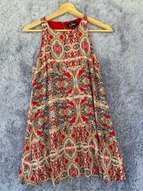 Lulu's | Red Multi Paisley Sleeveless Mini-dress | S